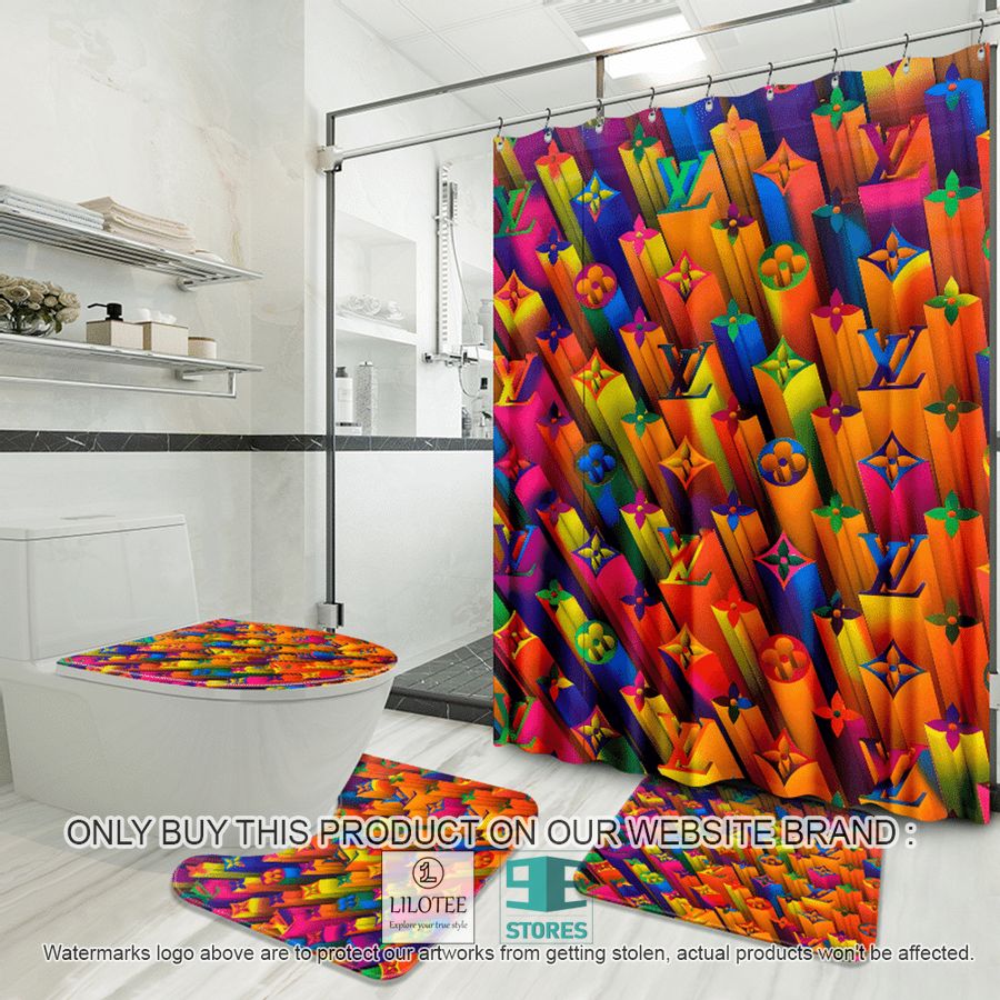 Louis Vuitton colorful Shower Curtain Sets - LIMITED EDITION 9