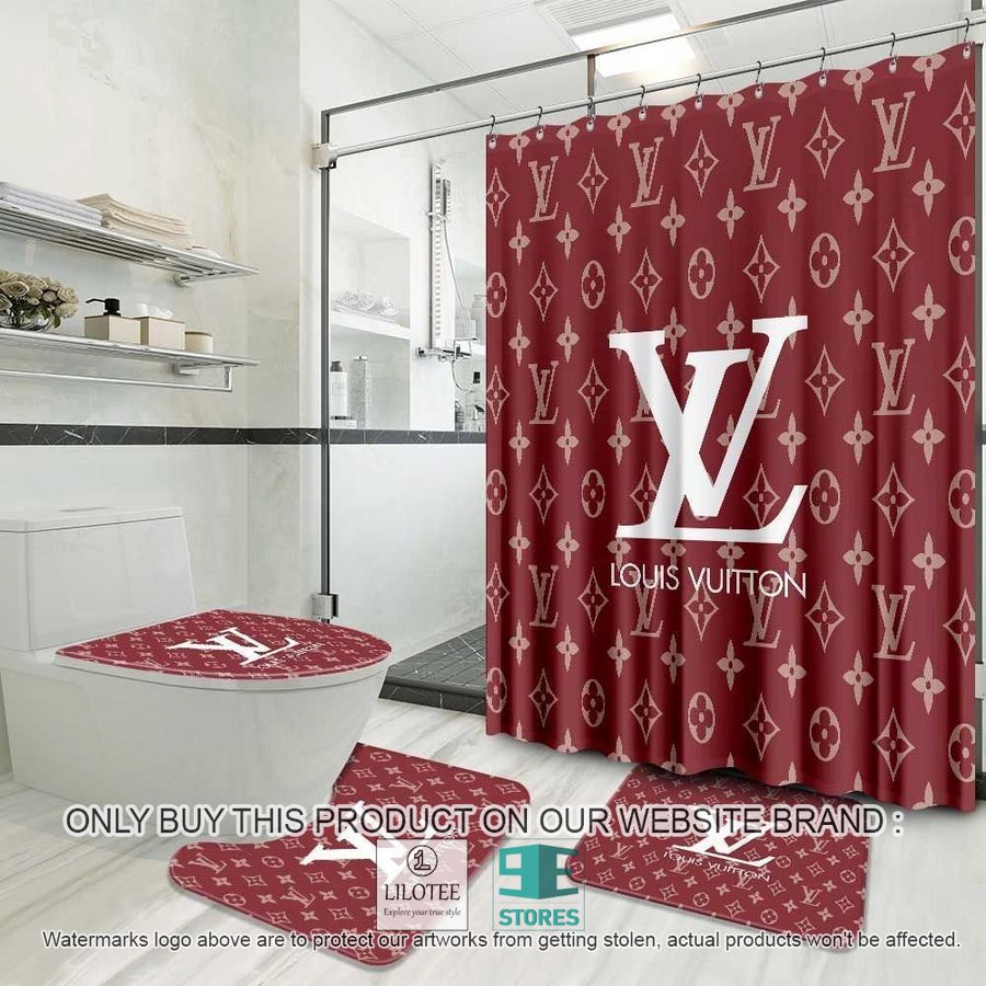 Louis Vuitton Dark Pink Shower Curtain Sets - LIMITED EDITION 9