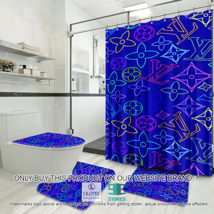 Louis Vuitton Fashion Brand blue Shower Curtain Sets - LIMITED EDITION 8