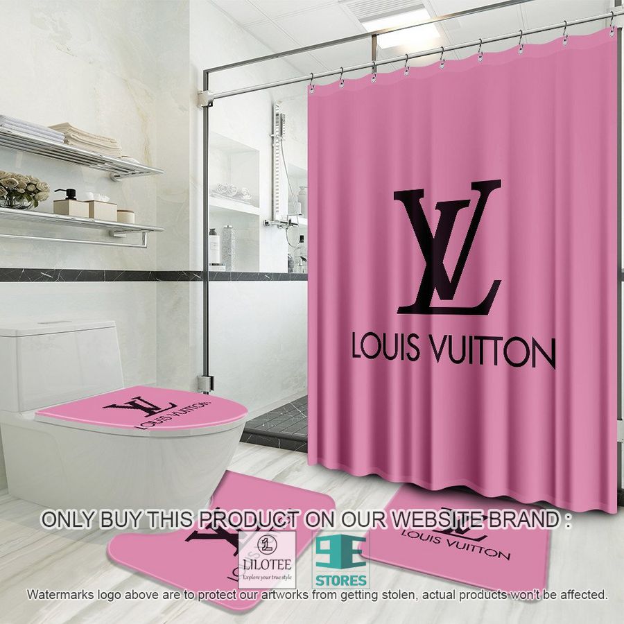 Louis Vuitton Fashion brand pink Shower Curtain Sets - LIMITED EDITION 9