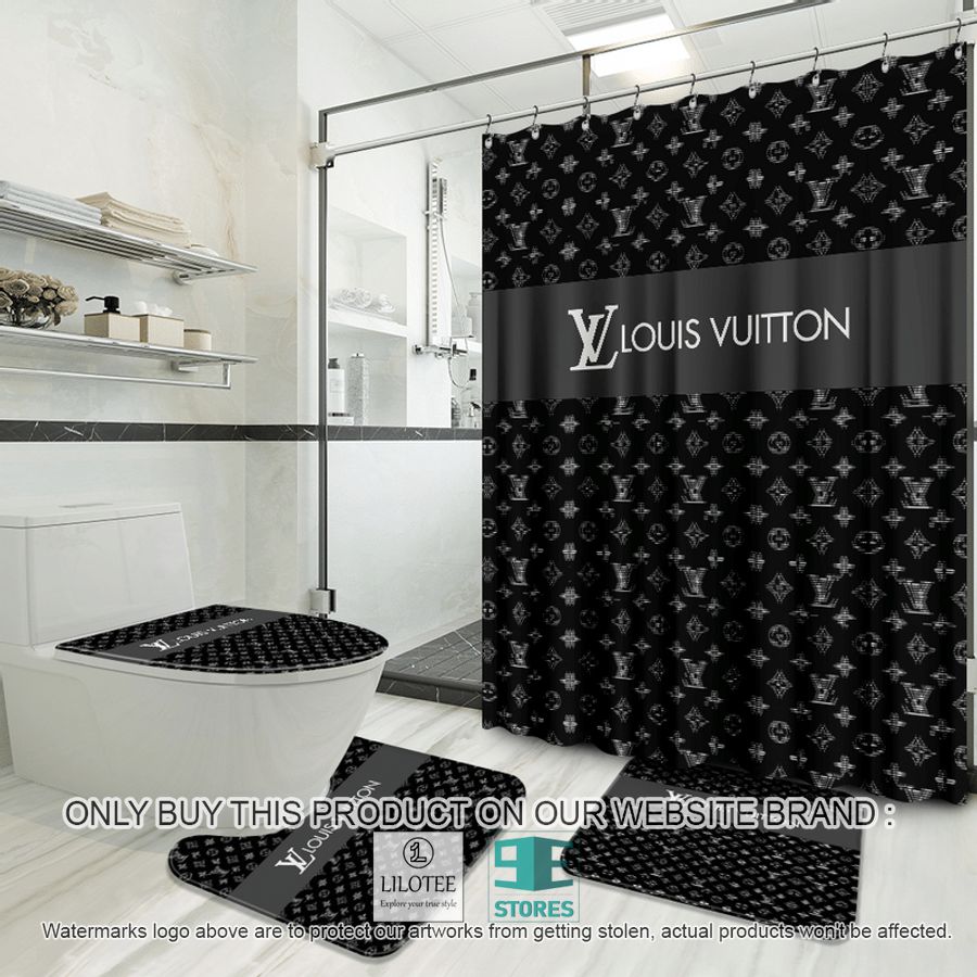 Louis Vuitton Fashion logo black Shower Curtain Sets - LIMITED EDITION 8