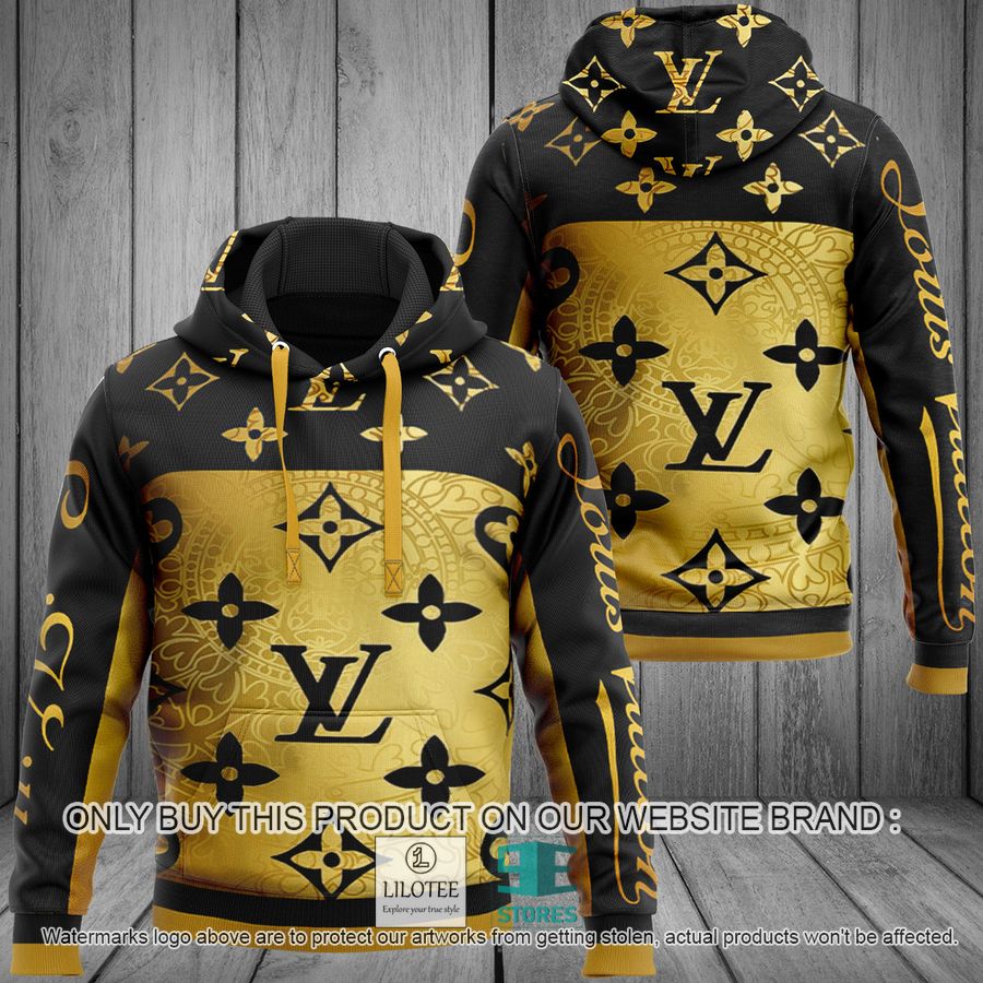 Louis Vuitton Flowers black yellow 3D Hoodie - LIMITED EDITION 9