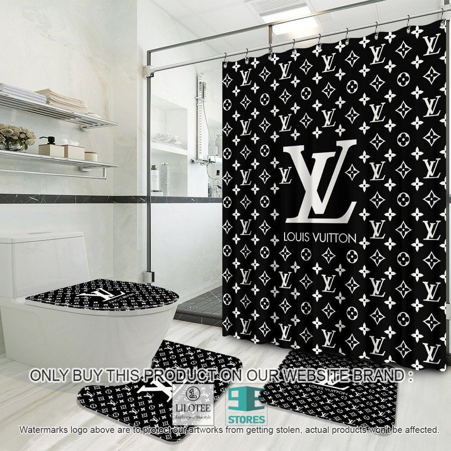 Louis Vuitton French brand black Shower Curtain Sets - LIMITED EDITION 9