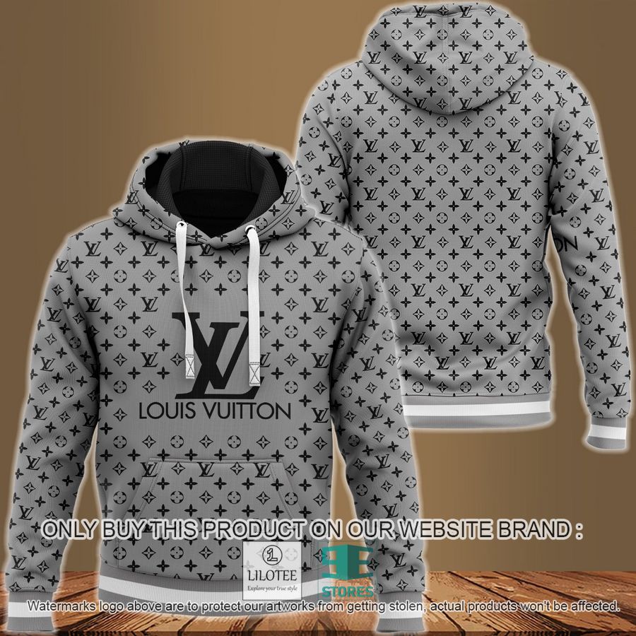 Louis Vuitton grey pattern 3D Hoodie - LIMITED EDITION 9