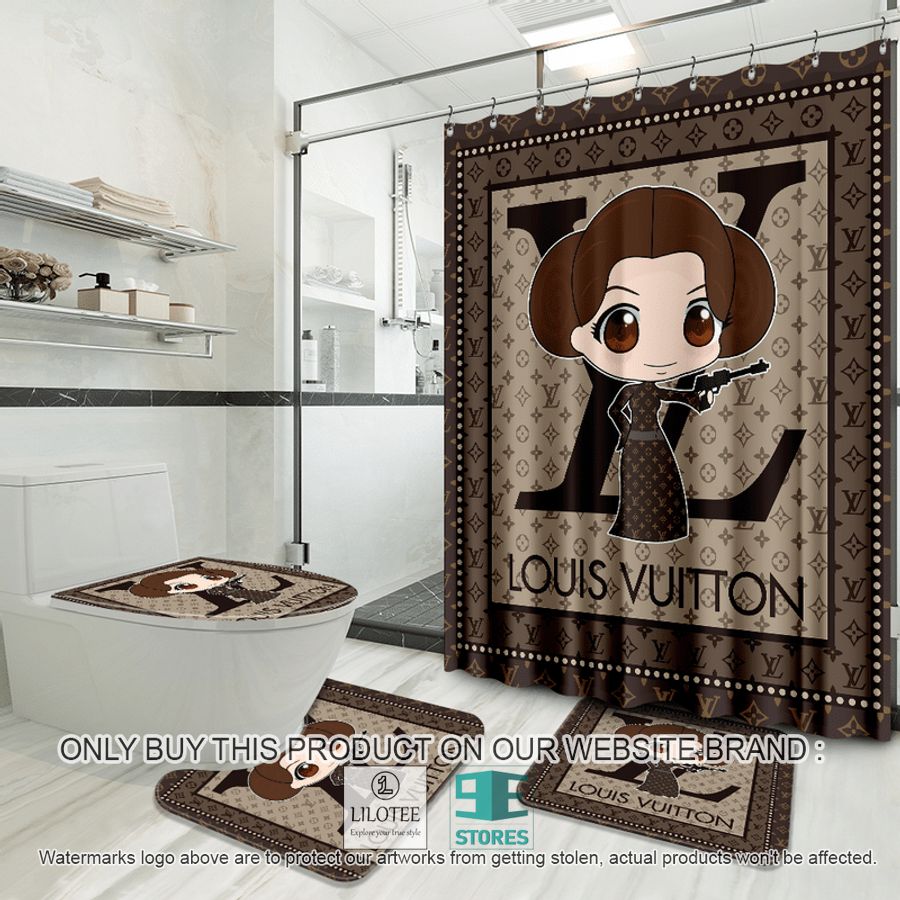 Louis Vuitton Leia Organa chibi brown Shower Curtain Sets - LIMITED EDITION 9