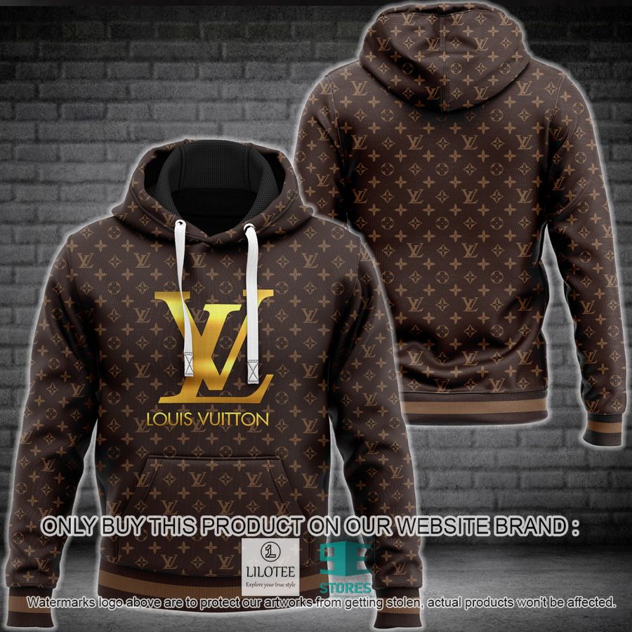 Louis Vuitton logo brown pattern 3D Hoodie - LIMITED EDITION 8