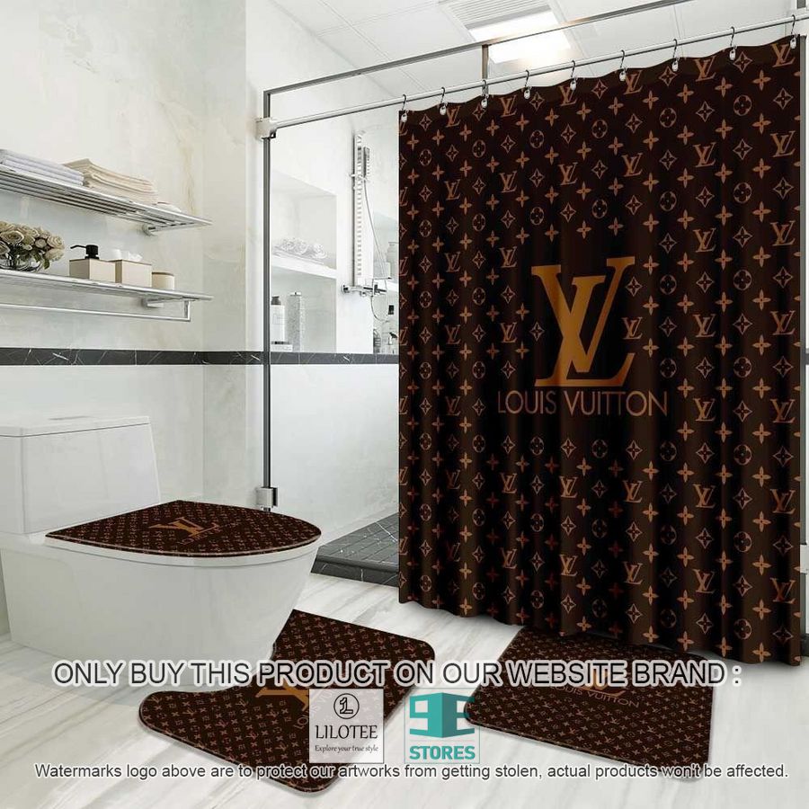 Louis Vuitton logo brown Shower Curtain Sets - LIMITED EDITION 8