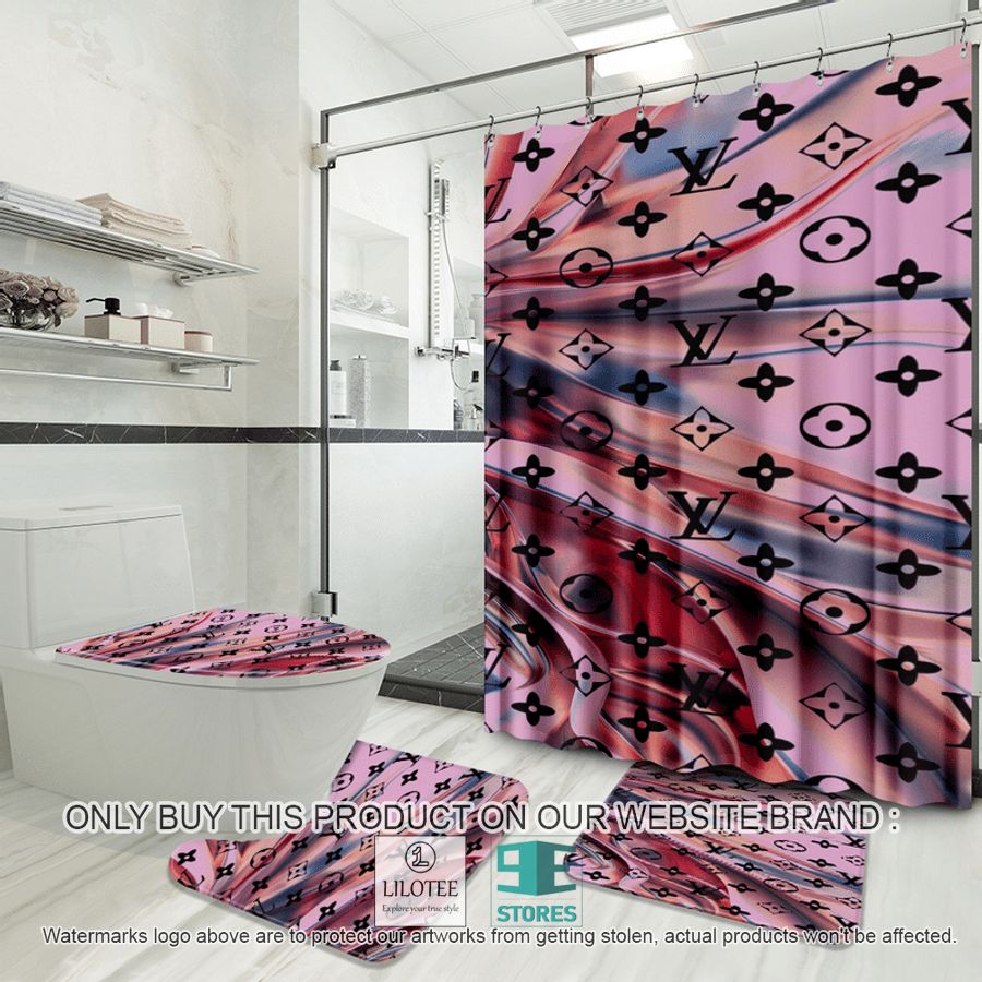 Louis Vuitton logo pink Shower Curtain Sets - LIMITED EDITION 9