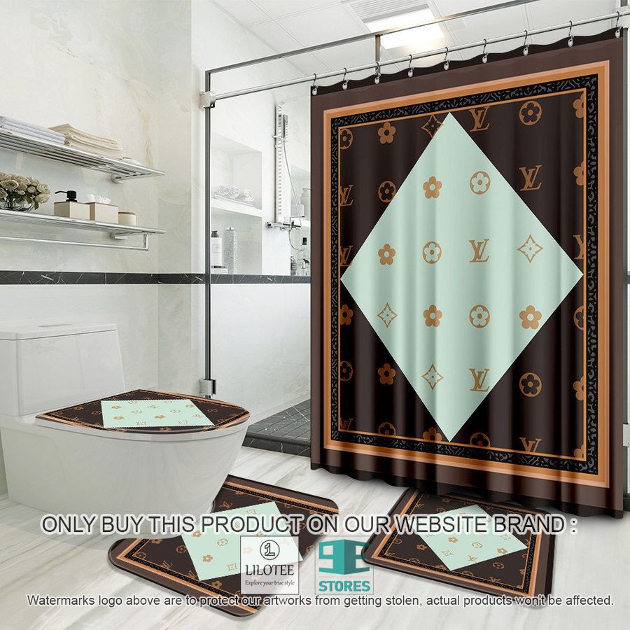 Louis Vuitton Luxury Brand brown Shower Curtain Sets - LIMITED EDITION 8