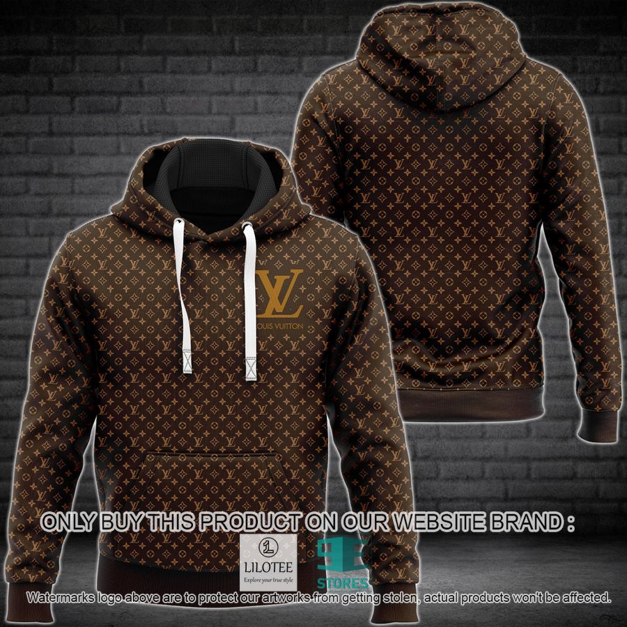 Louis Vuitton Luxury brand logo brown 3D Hoodie - LIMITED EDITION 8