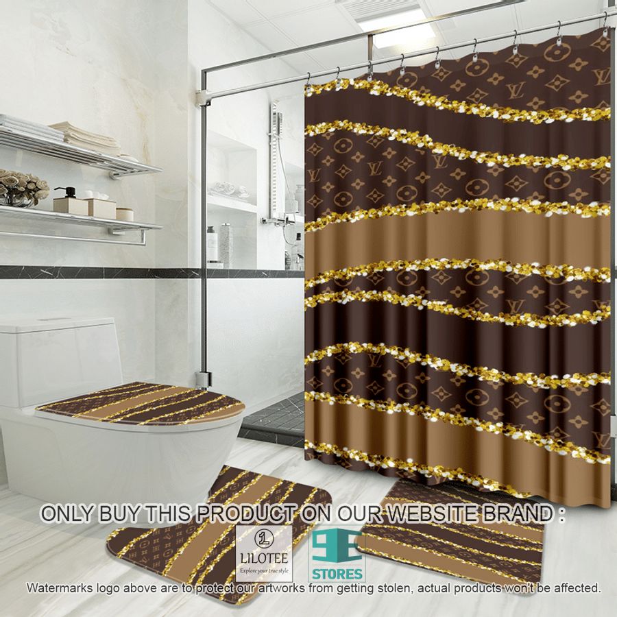 Louis Vuitton LV Fashion brown Shower Curtain Sets - LIMITED EDITION 8