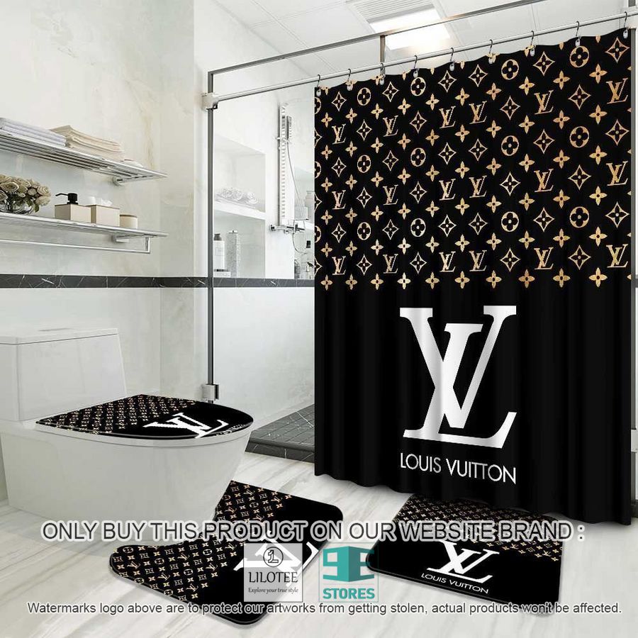 Louis Vuitton LV logo black Shower Curtain Sets - LIMITED EDITION 9