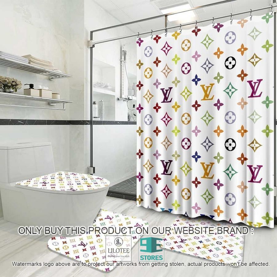 Louis Vuitton LV multicolor white Shower Curtain Sets - LIMITED EDITION 9