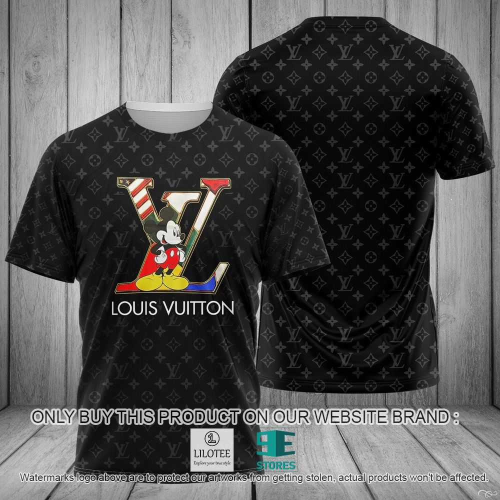 Louis Vuitton Mickey Mouse Black 3D Shirt - LIMITED EDITION 11