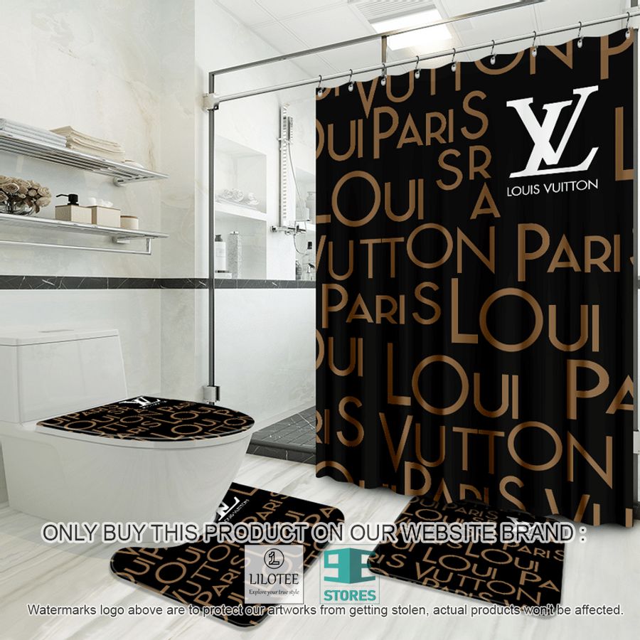 Louis Vuitton Paris black brown Shower Curtain Sets - LIMITED EDITION 8