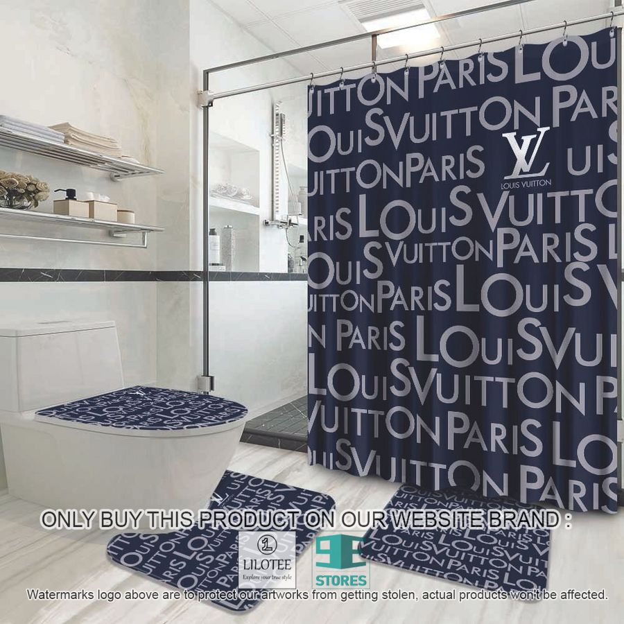 Louis Vuitton Paris Fashion Brand blue Shower Curtain Sets - LIMITED EDITION 8