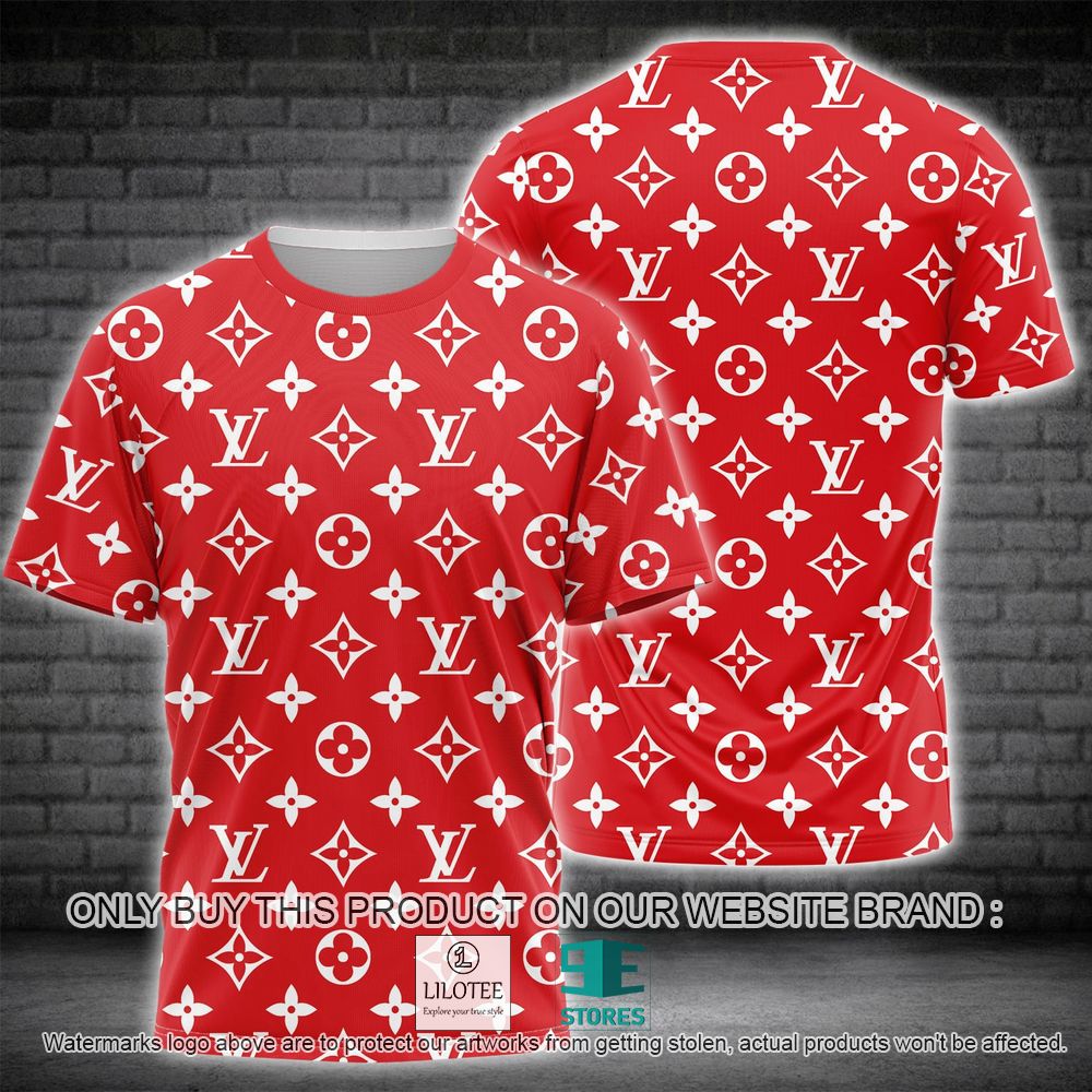 Louis Vuitton Red 3D Shirt - LIMITED EDITION 10