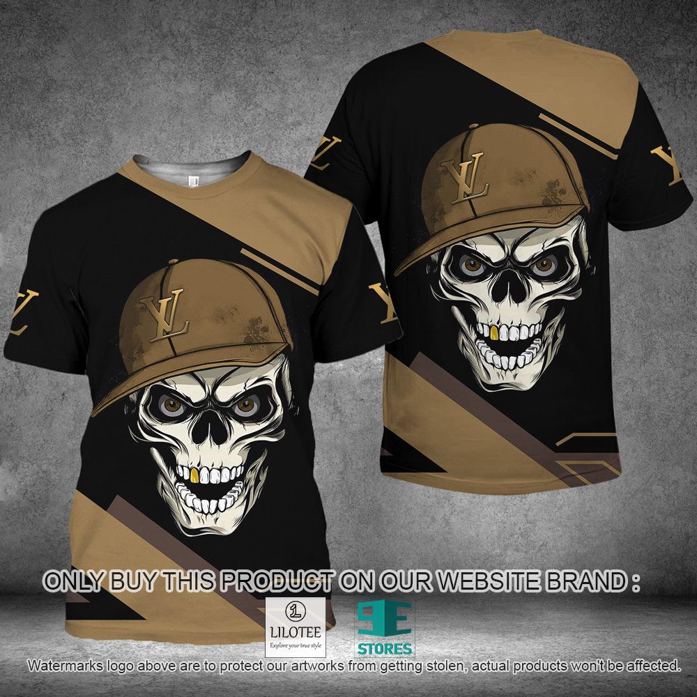 Louis Vuitton Skull Cap 3D Shirt - LIMITED EDITION 10