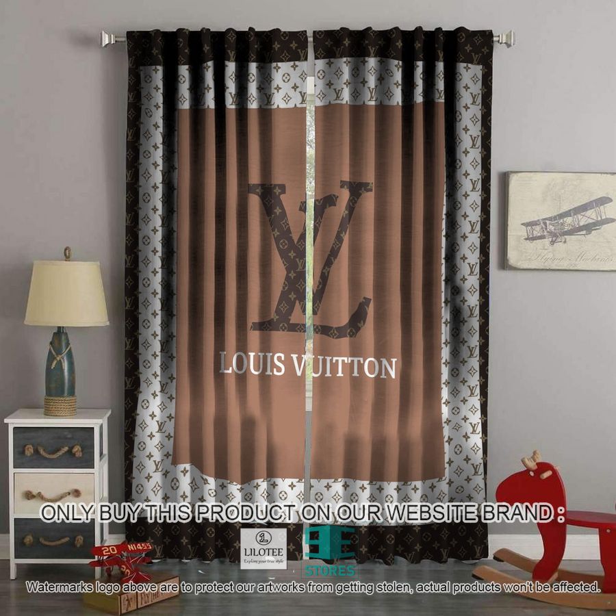 Louis Vuitton Square pattern Brown Windown Curtain 8