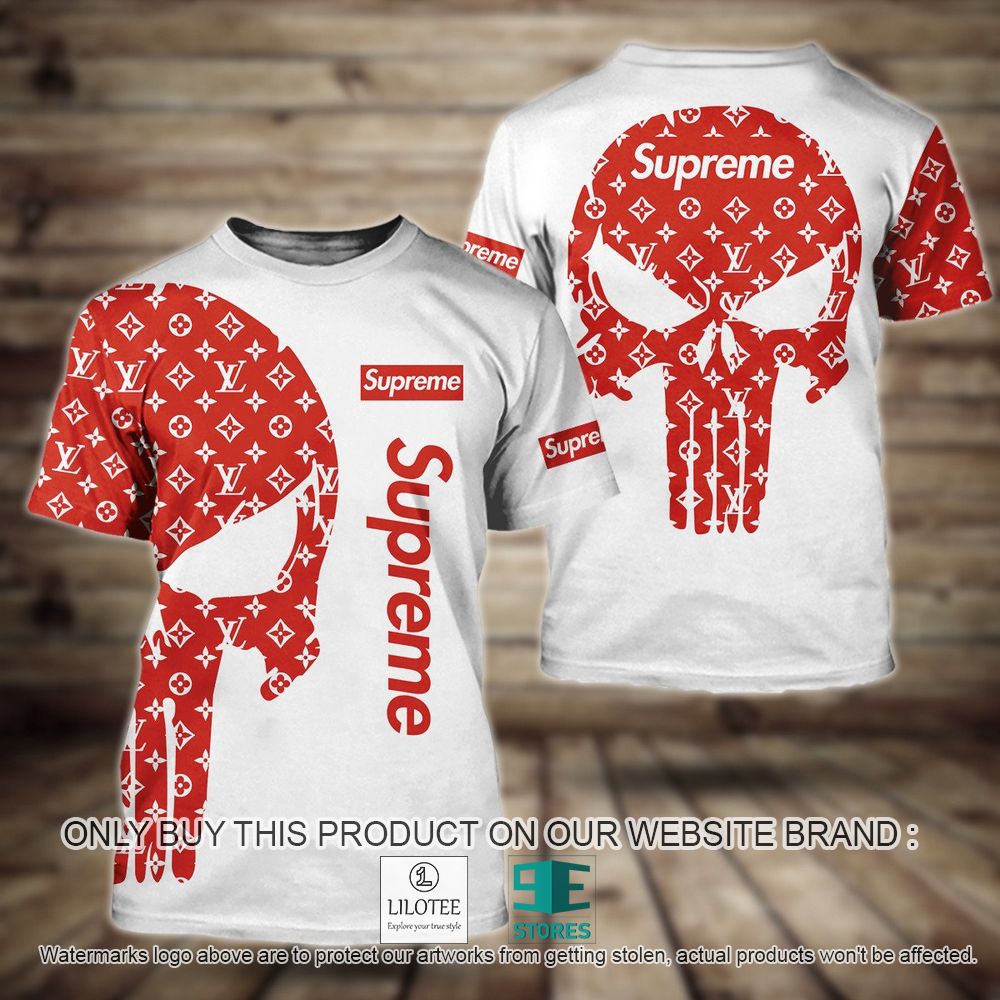 Louis Vuitton Supreme Punisher Skull 3D Shirt - LIMITED EDITION 10