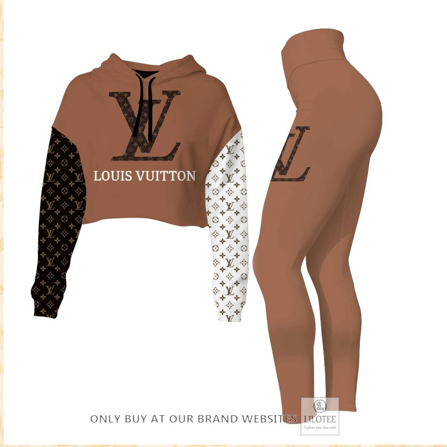 Louis Vuitton White brown Crop Hoodie vs Legging 3