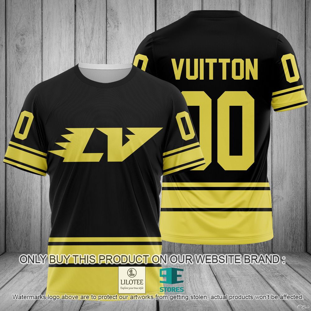 Louis Vuitton Yellow Black Color 3D Shirt - LIMITED EDITION 10