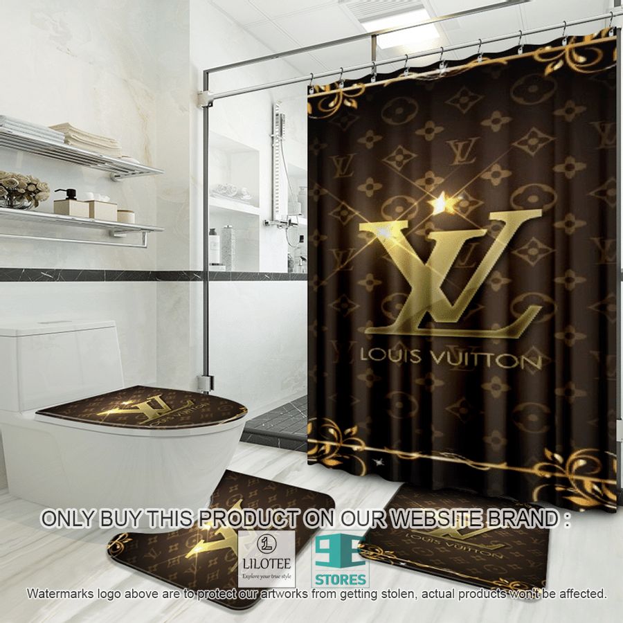 Louis Vuitton yellow brown Shower Curtain Sets - LIMITED EDITION 9