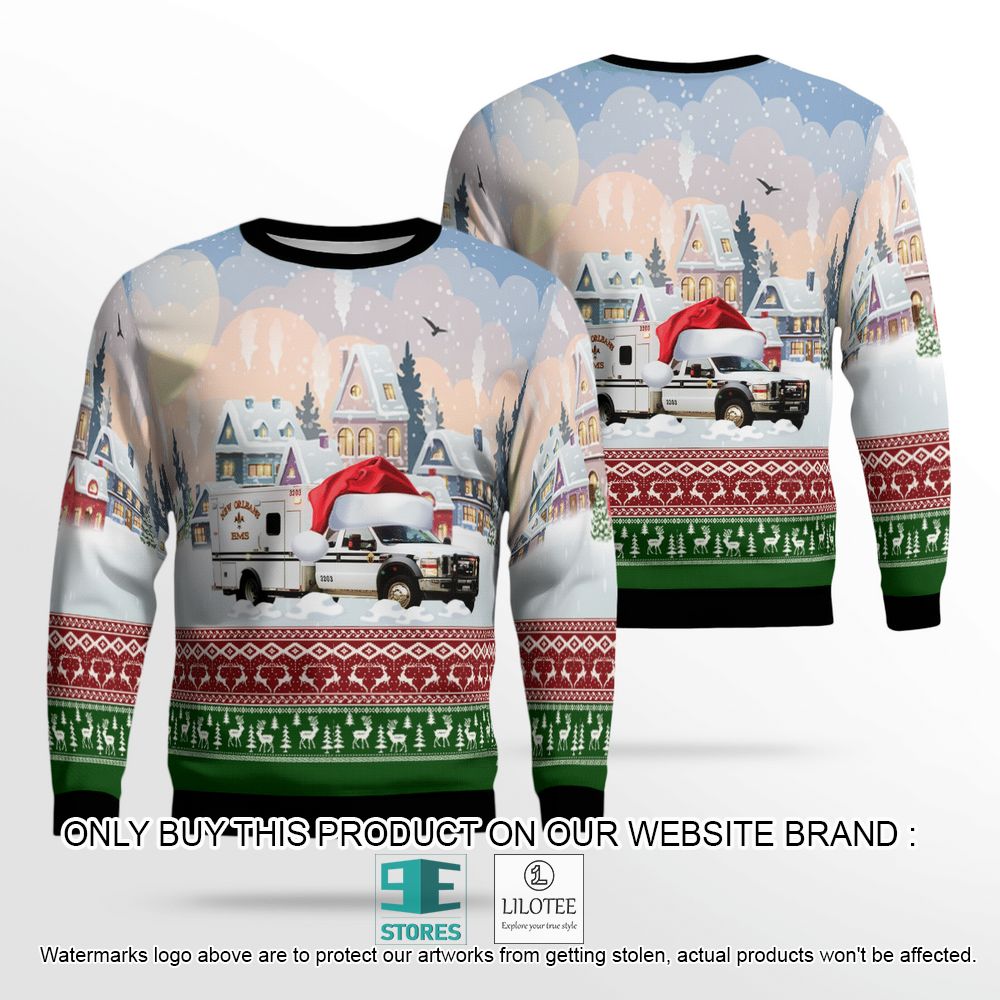 Louisiana New Orleans EMS Christmas Wool Sweater - LIMITED EDITION 13