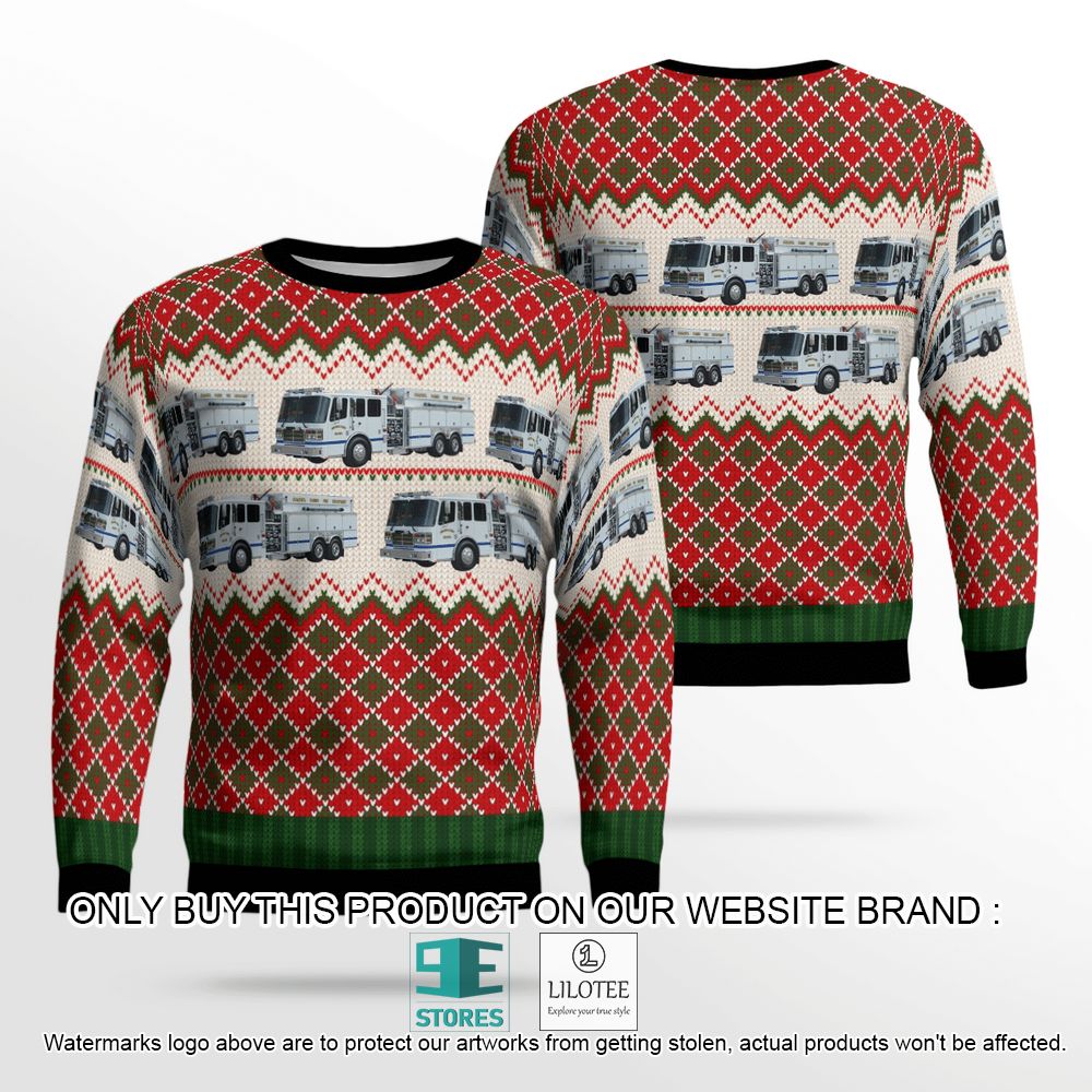 Louisiana Ouachita Parish Fire Department Christmas Wool Sweater - LIMITED EDITION 13
