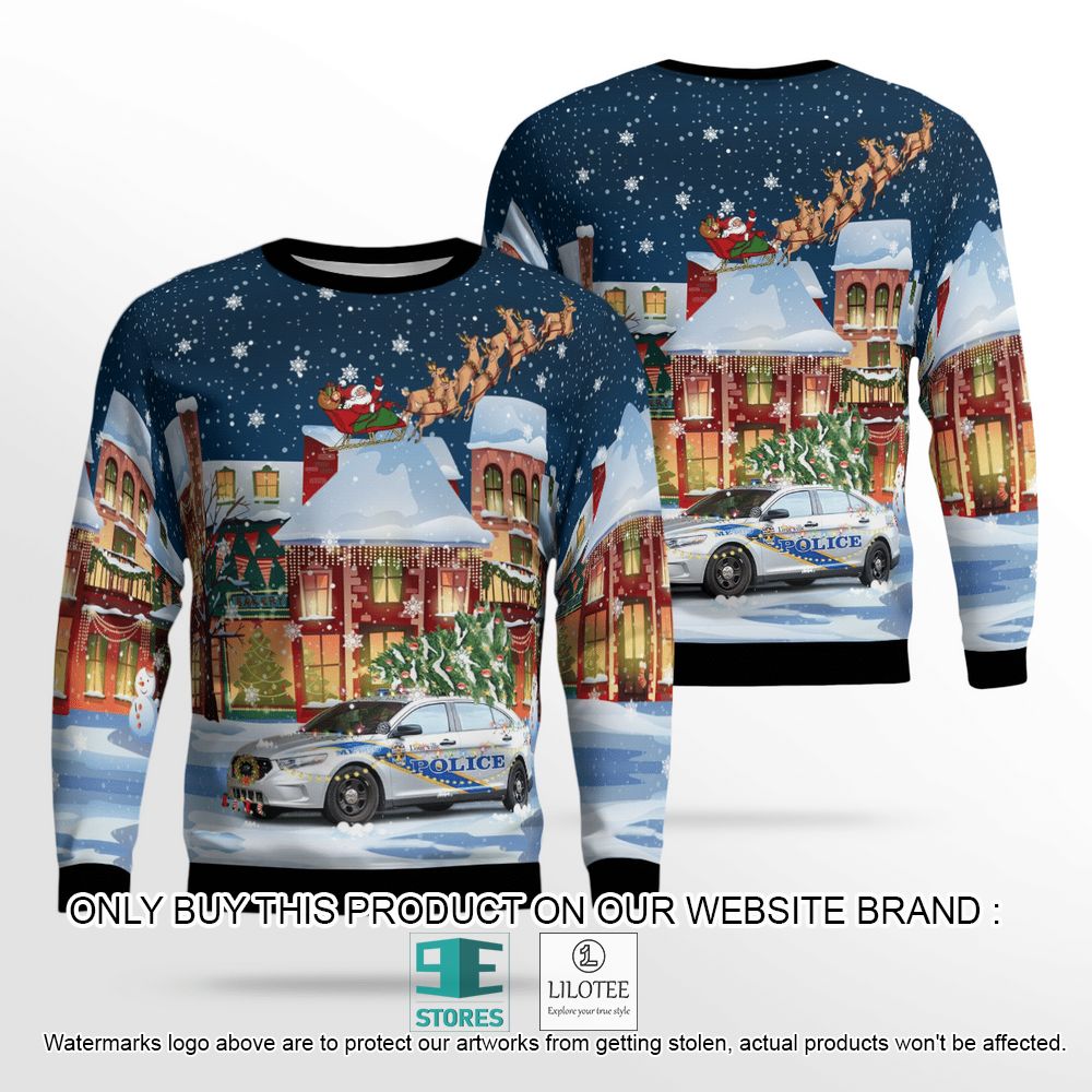 Louisville, Kentucky, Louisville Metro Police Department Ford Police Interceptor Car Christmas Wool Sweater - LIMITED EDITION 13