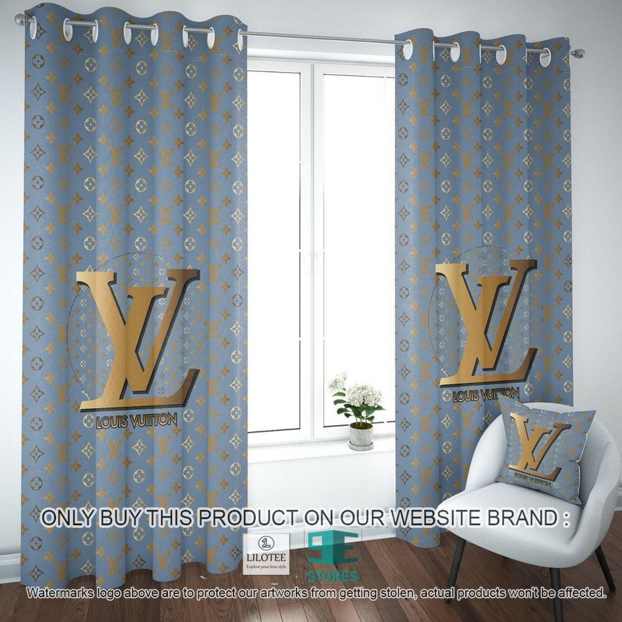 LV Louis Vuitton Blue Windown Curtain 9