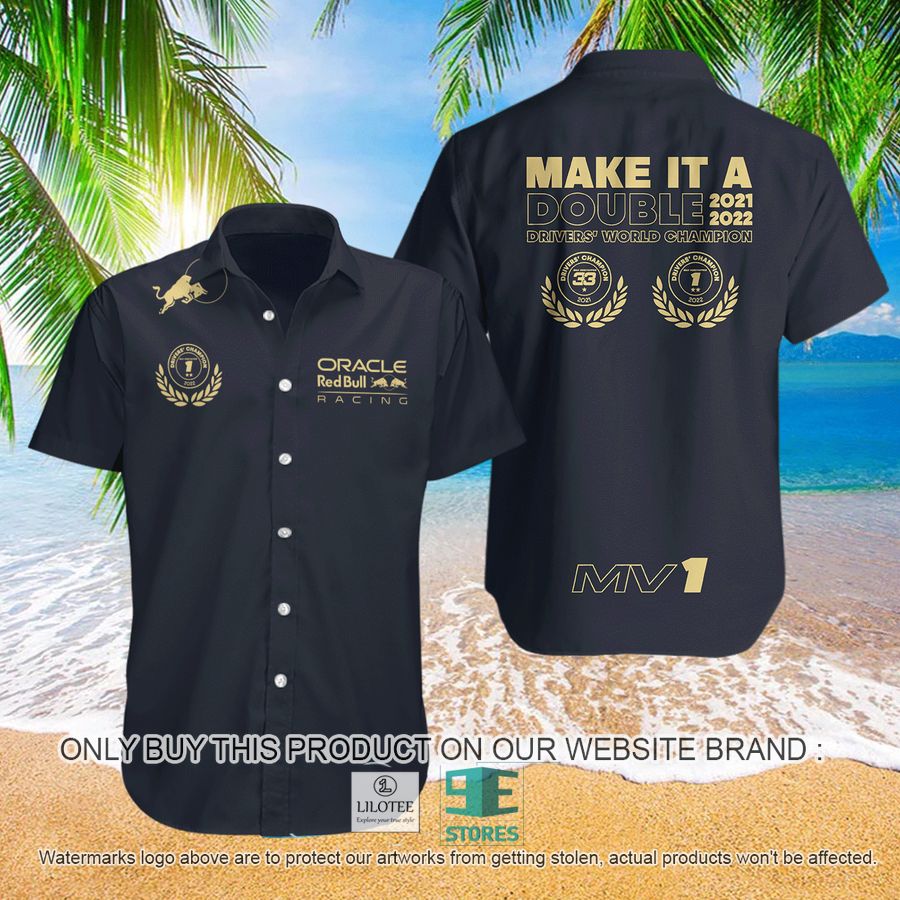 Make It A Double 2021 2022 Driver's World Champion Navy Hawaiian Shirt 8
