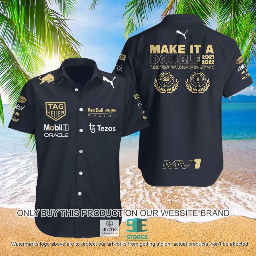 Make It A Double 2021 2022 Driver's World Champion Tezos Hawaiian Shirt 8