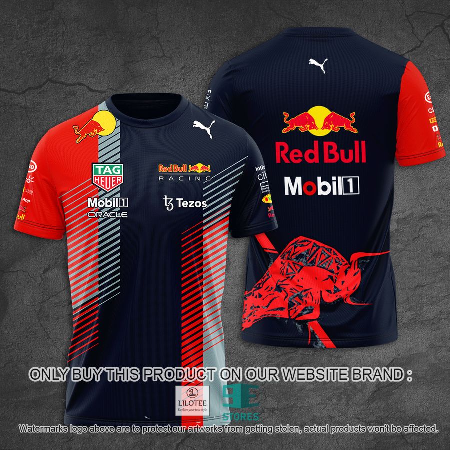 Make It A Double 2021 2022 Driver's World Champion Tezos Red Bull 3D T-Shirt 9
