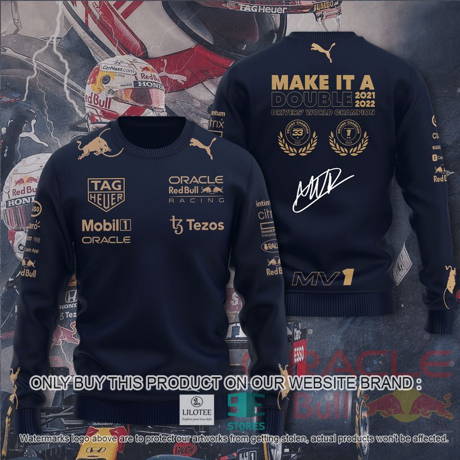 Alternative view of Make It A Double 2021 2022 Drivers's World Champion 3D Shirt, Hoodie