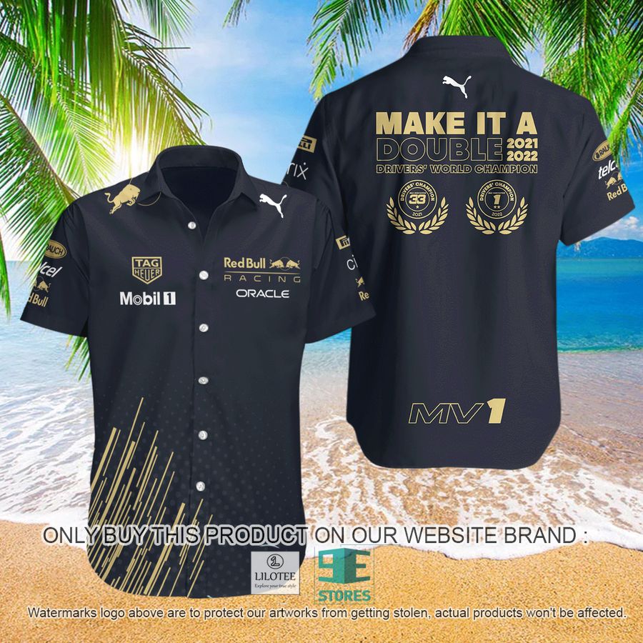 Make It A Double 2021 2022 Red Bull Racing Black Hawaiian Shirt 8