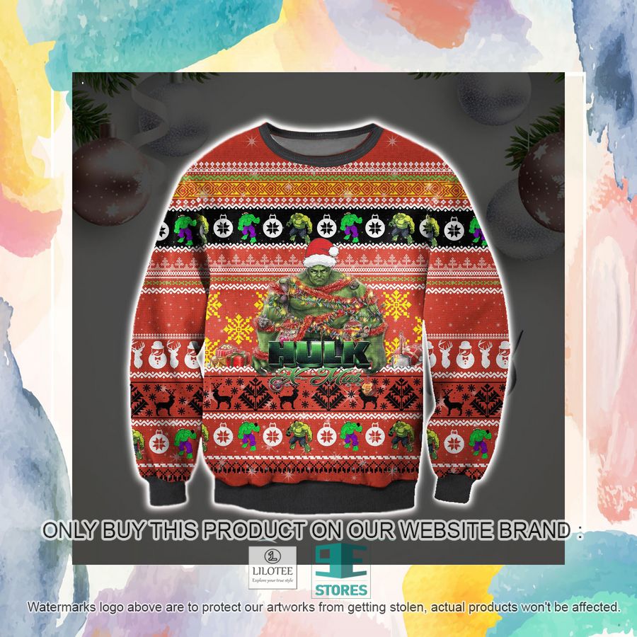 Marvel X-Mas Hulk Ugly Christmas Sweater, Sweatshirt 3 Marvel X-Mas Hulk Ugly Christmas Sweater, Sweatshirt - Image 3