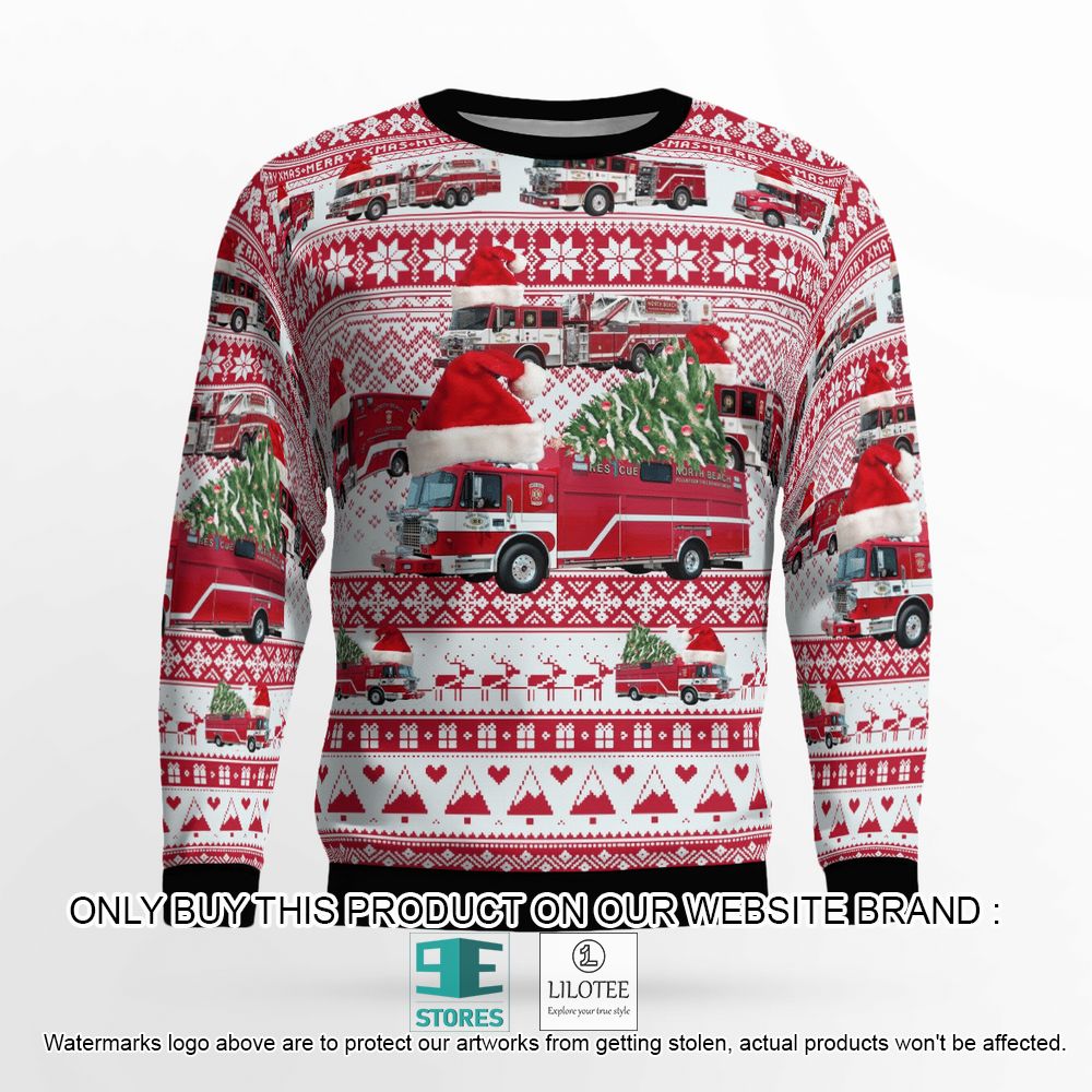 Alternative view of Maryland North Beach Volunteer Fire Department Christmas Wool Sweater - LIMITED EDITION