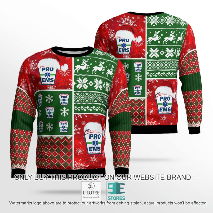 Massachusetts Pro EMS red green Christmas Sweater - LIMITED EDITION 18