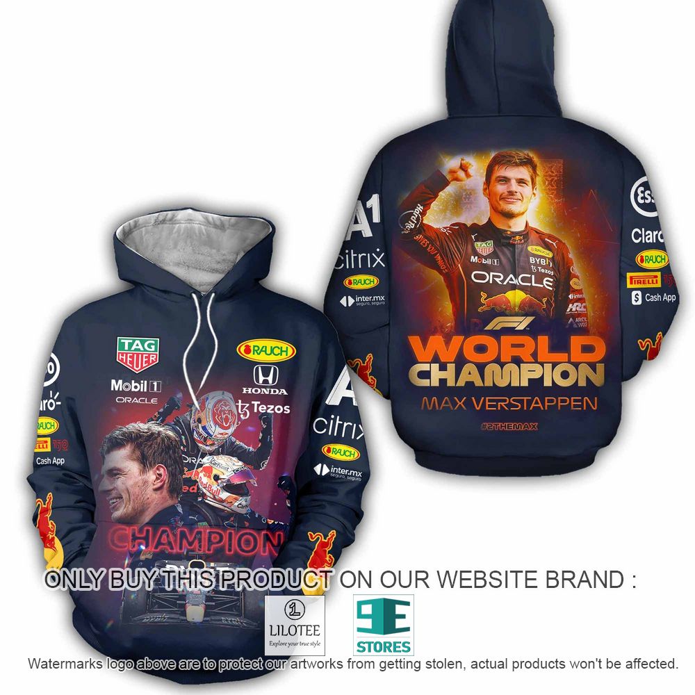 Max Verstappen 2022 Formula One World Champion Navy 3D Hoodie - LIMITED EDITION 3