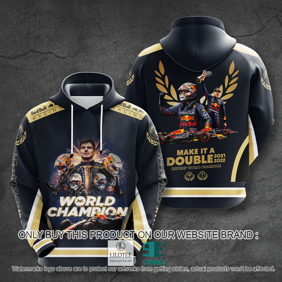 Max Verstappen F1 World Champion Make It Double black 3D Shirt, Hoodie - LIMITED EDITION 6