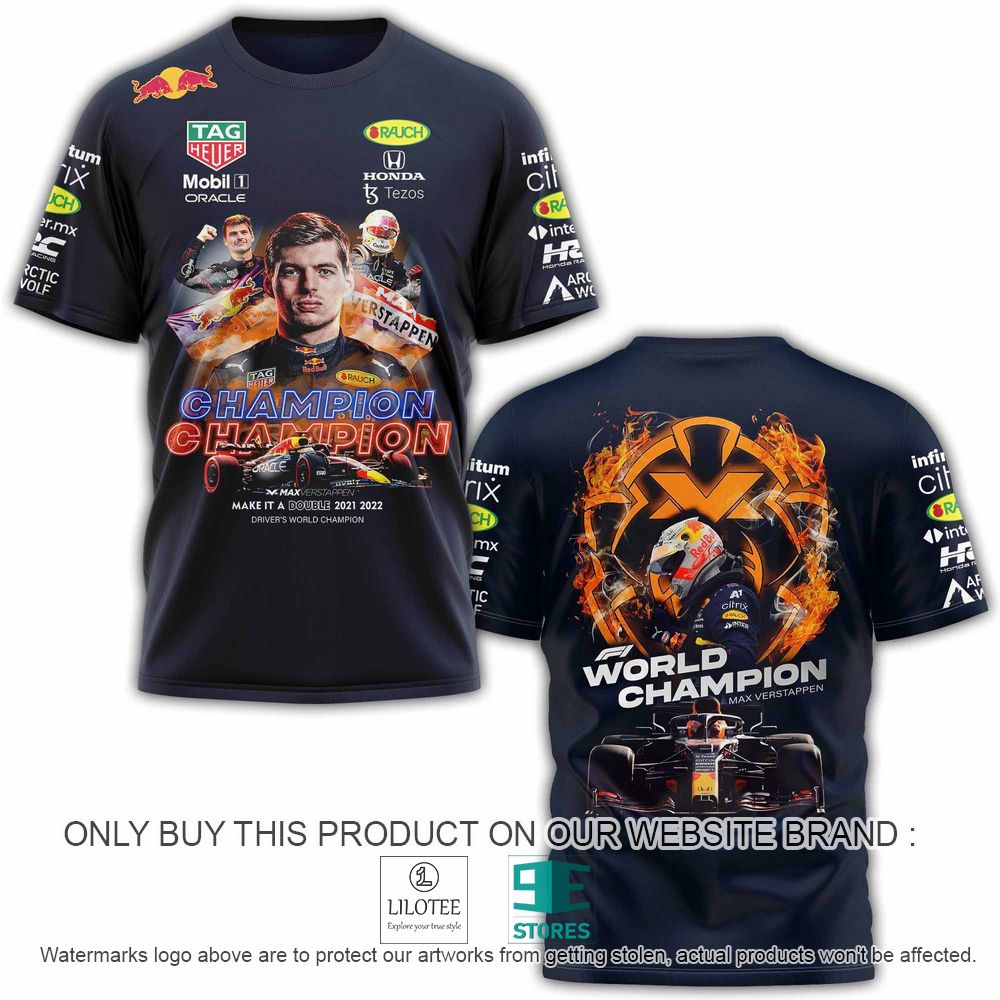 Max Verstappen Formula One World Champion Navy 3D Shirt - LIMITED EDITION 2