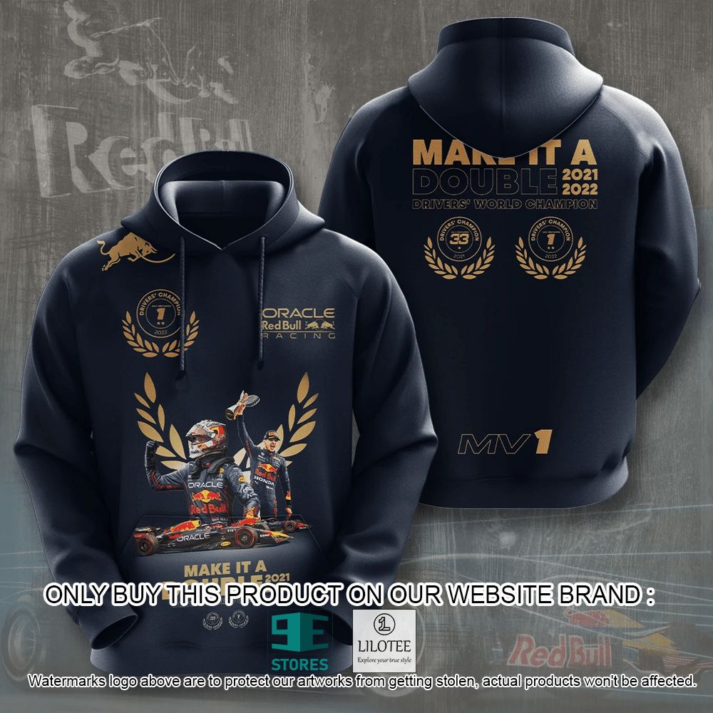 Max Verstappen Make it a Double 2021 2022 3D Hoodie, Shirt - LIMITED EDITION 5