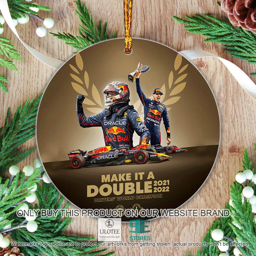 Max Verstappen Make It A Double 2021 2022 Drivers' World Champion Christmas Ornament - LIMITED EDITION 3