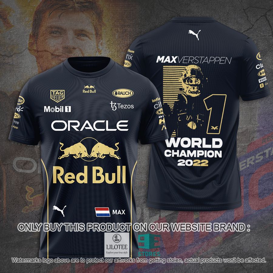 Max Verstappen Red Bull F1 World Champion 2022 black 3D Shirt, Hoodie - LIMITED EDITION 7