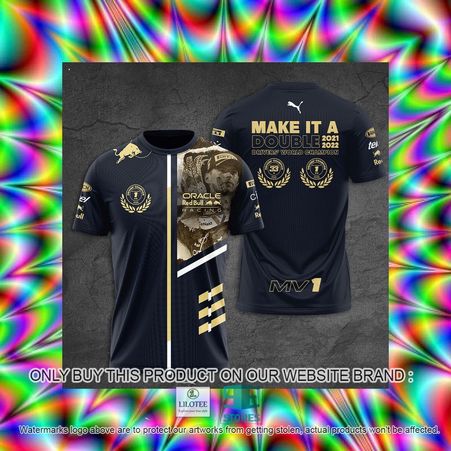 Max Verstappen Red Bull Racing World Championship 2022 3D T-Shirt 3 Max Verstappen Red Bull Racing World Championship 2022 3D T-Shirt - Image 3