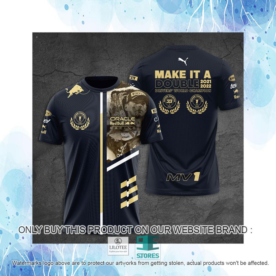 Max Verstappen Red Bull Racing World Championship 2022 3D T-Shirt 4 Max Verstappen Red Bull Racing World Championship 2022 3D T-Shirt - Image 4