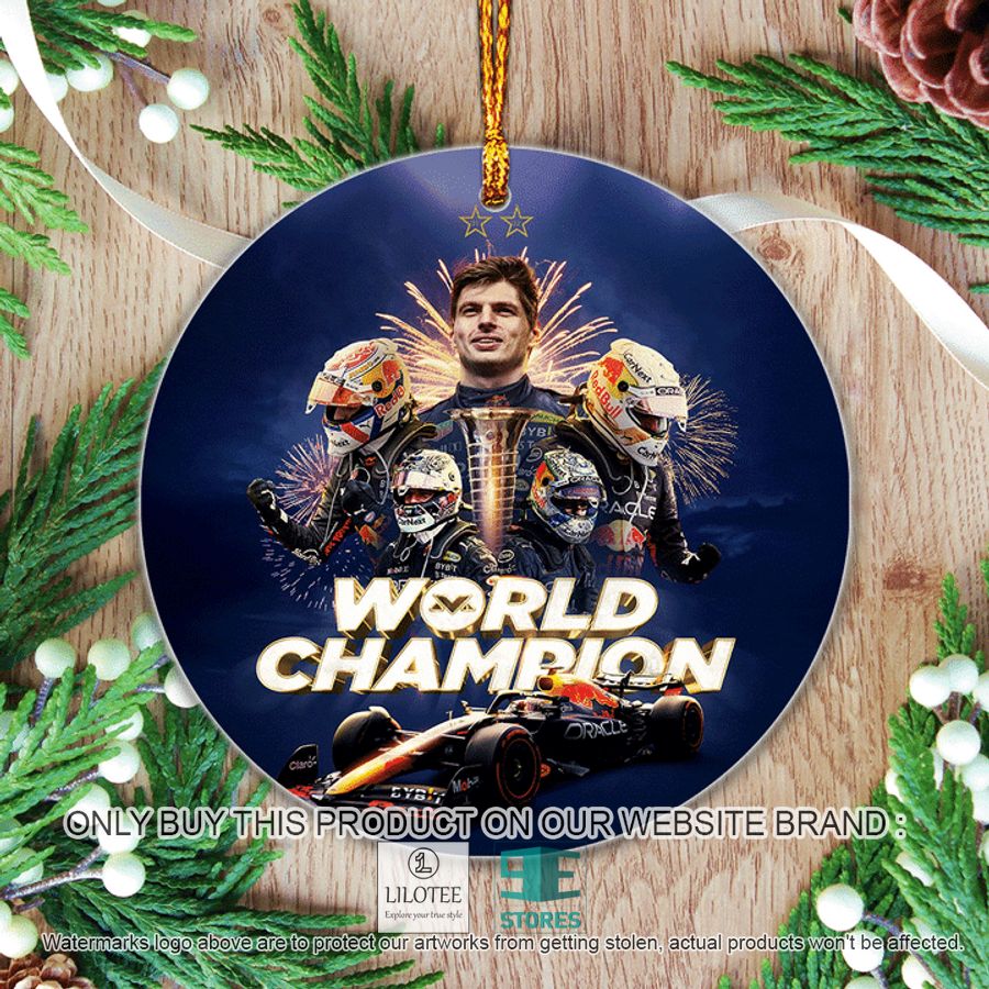 Max Verstappen World Champion Blue Christmas Ornament - LIMITED EDITION 2