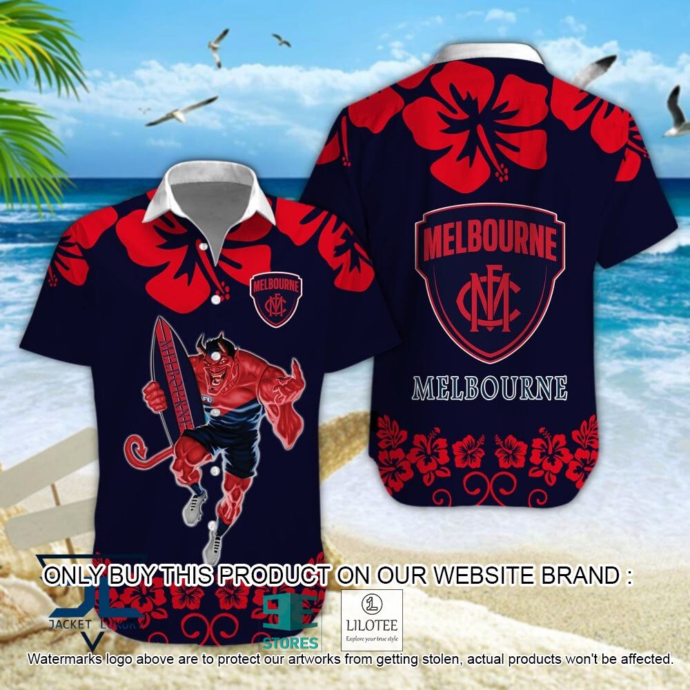 Melbourne Football Club Mascot Hawaiian Shirt, Short - LIMITED EDITION 4