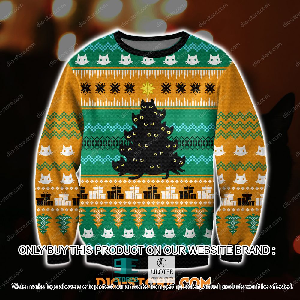 Meowy Black Tree Ugly Christmas Sweater - LIMITED EDITION 10